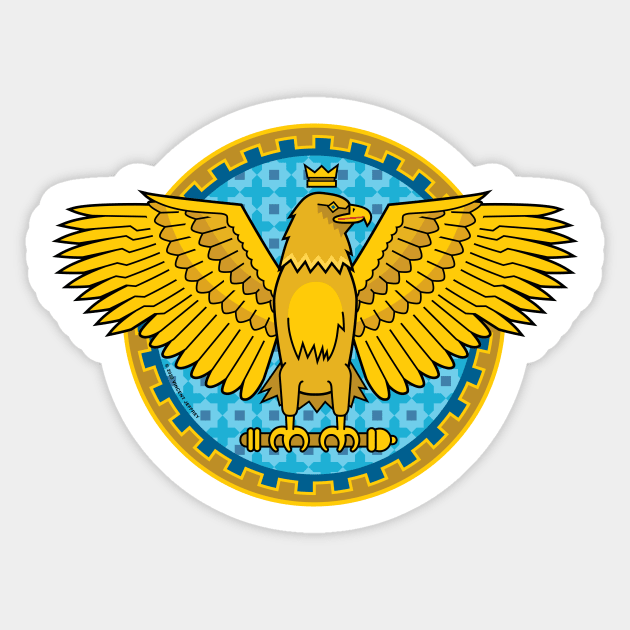 Imperial Gold Eagle Shield Sticker by Mindscaping